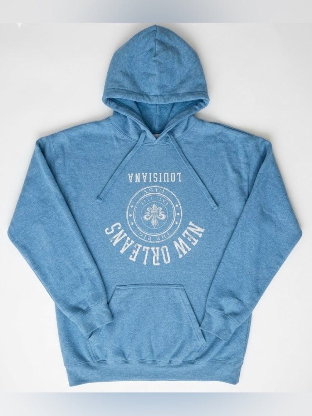 NOLA New Orleans Louisiana 1718 Fleur De Lis Big Easy Blue Sweatshirt Hoodie 2XL